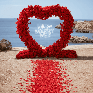 Red Heart Arch Roses Proposal Ibiza